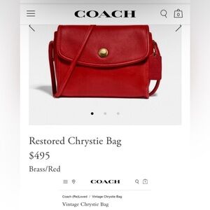 Red Leather Vintage Coach Chrystie Crossbody